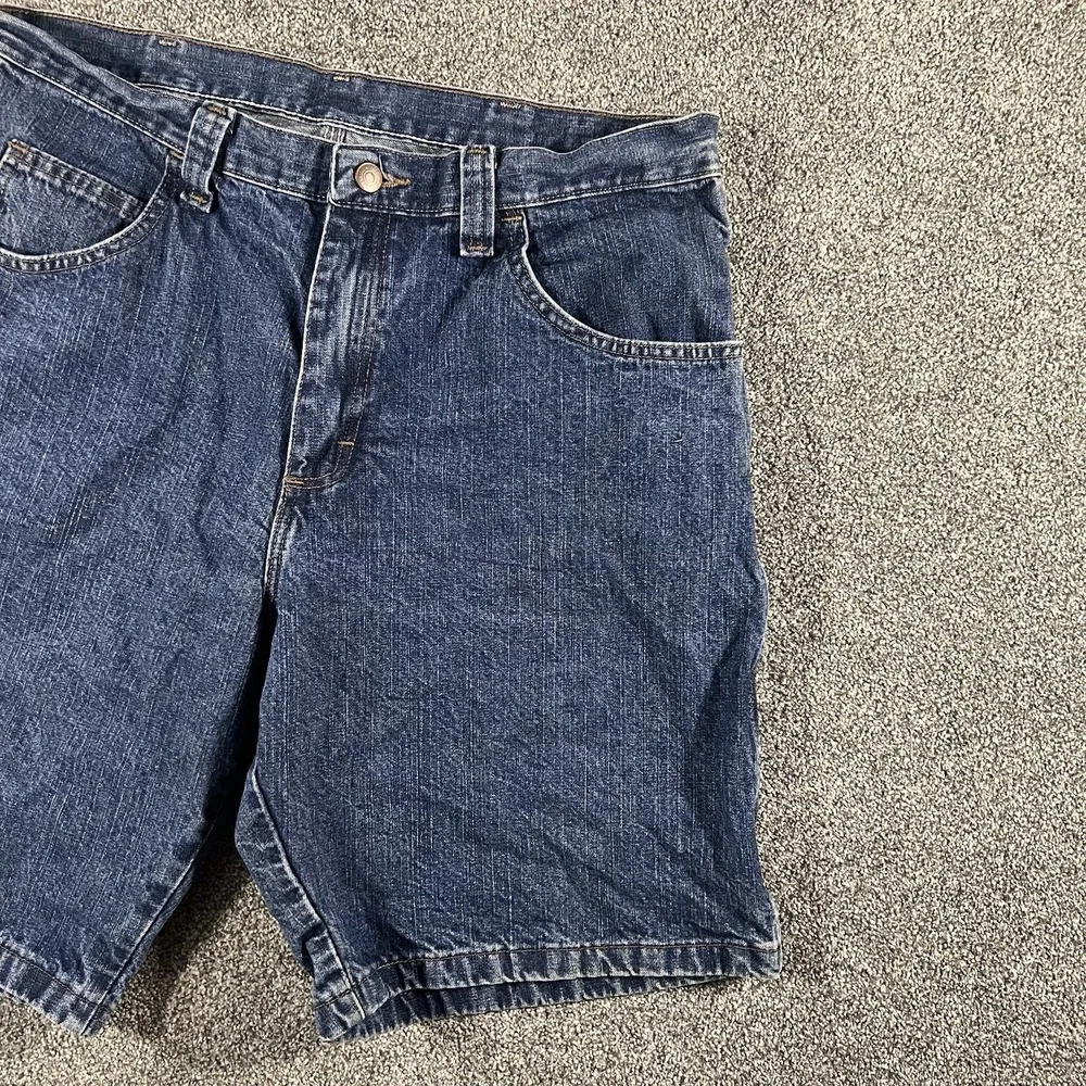 Wrangler Carpenter Denim Shorts Men's 36 Blue Relaxed Workwear Cotton Jorts